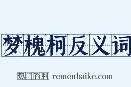梦槐柯反义词是什么意思的图片